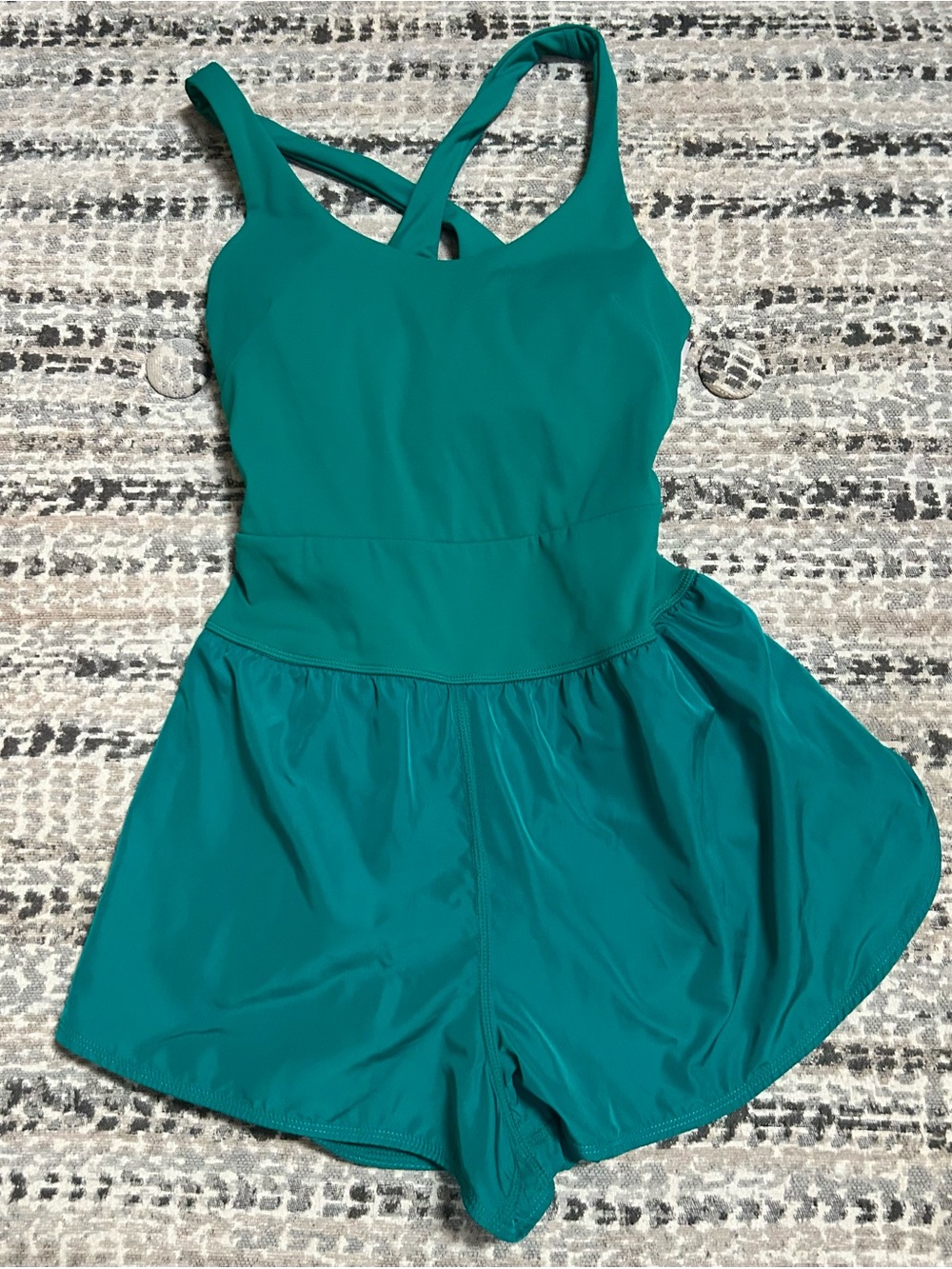 Avia Teal Athletic Shorts Romper